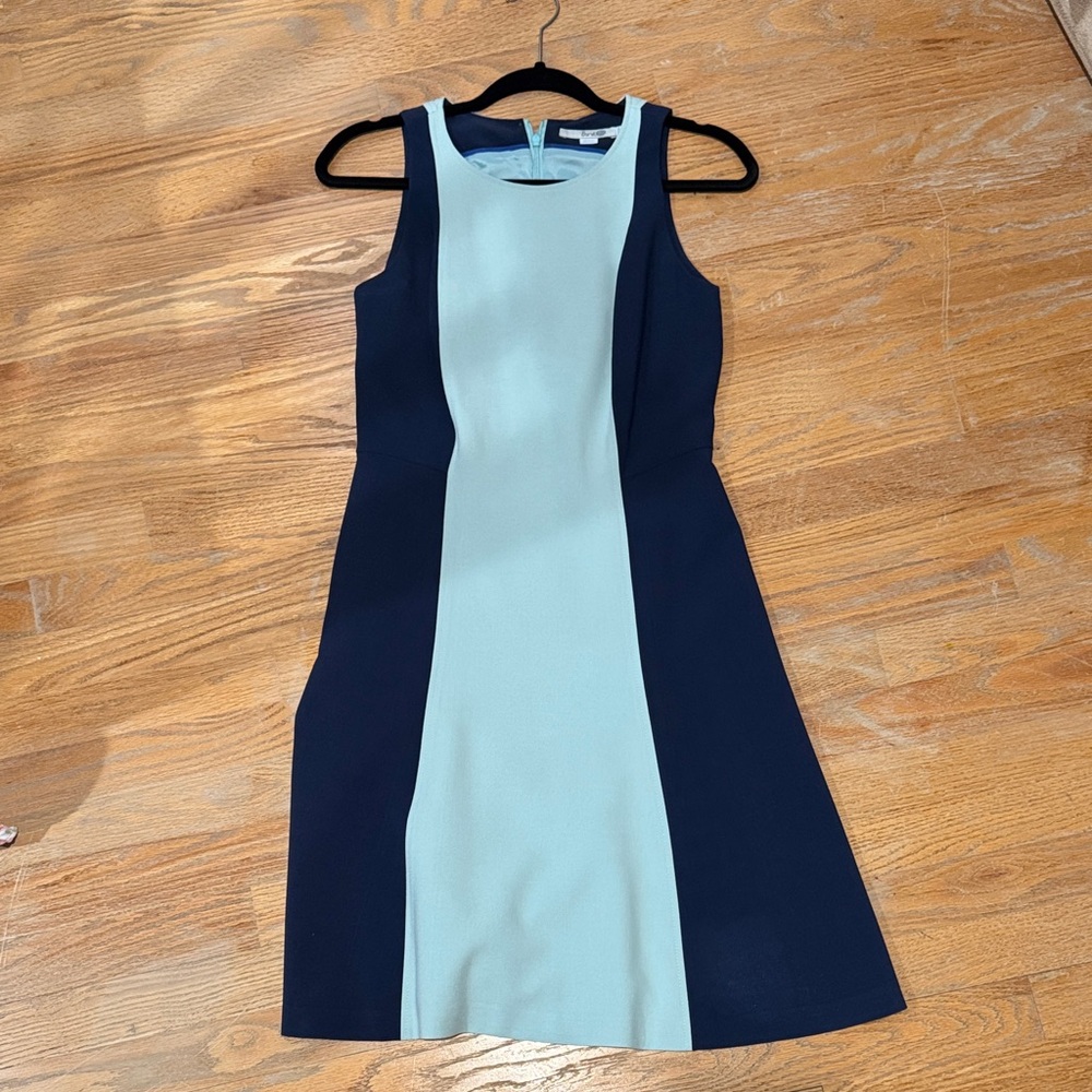 Boden Navy and Light Blue Color Block Midi Dress